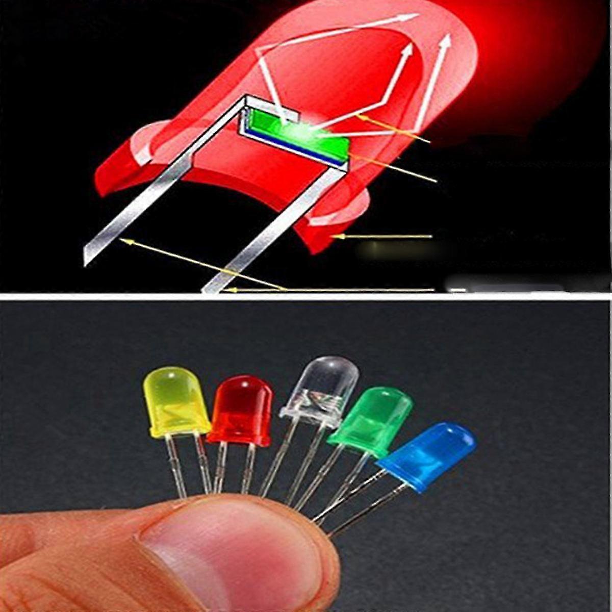 LED Light Emitting Diode Set 5Mm Diffused Assorted Color compatible with Electronic Use 500Pcs