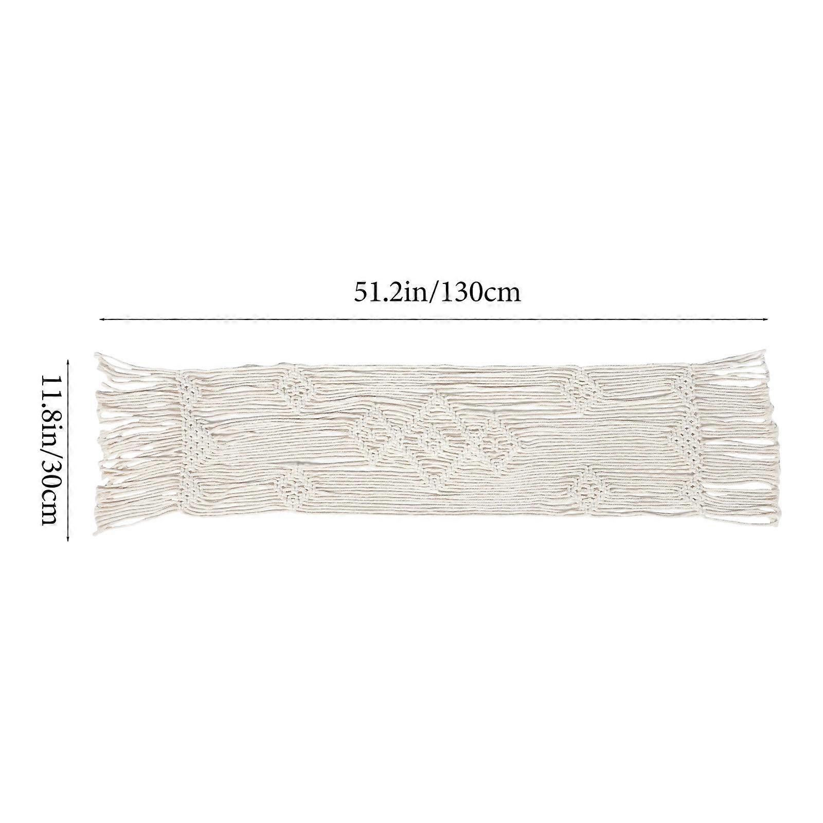 Beige Cotton Macrame Table Runner for Decor Wedding Dining