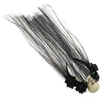 Gothic-Stirnband mit Totenkopfschleier für Halloween-Haarschmuck für Frauen