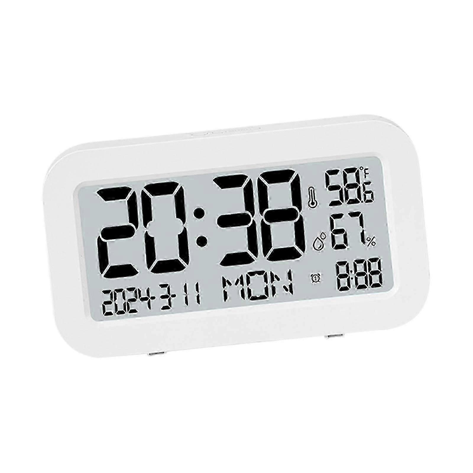 Snooze Alarm Clock Large LCD White
