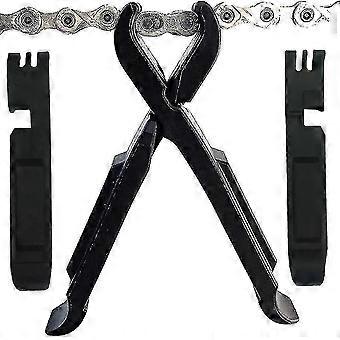 4 Pcs Bike Tire Lever Set, 2 in 1 Master Link Chain Pliers, Hardened Plastic Tyre Lever Tool for Mountain Bike, Portable Cycling Repair Kit