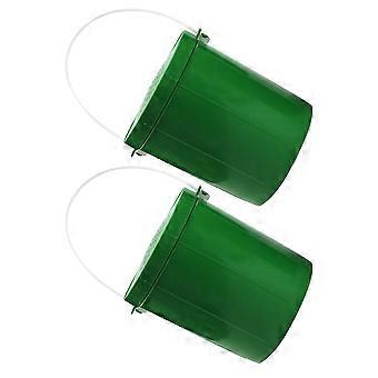 Portable Fishing Earthworm Bucket with Ventilation for Storage 2Pcs Green