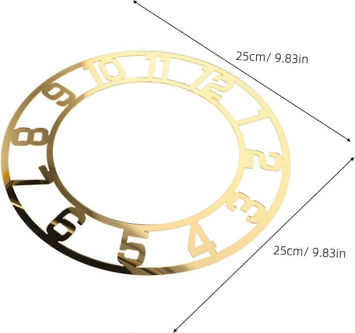 Acrylic Mirror Clock Face with Arab Numerals round Dial 2pcs