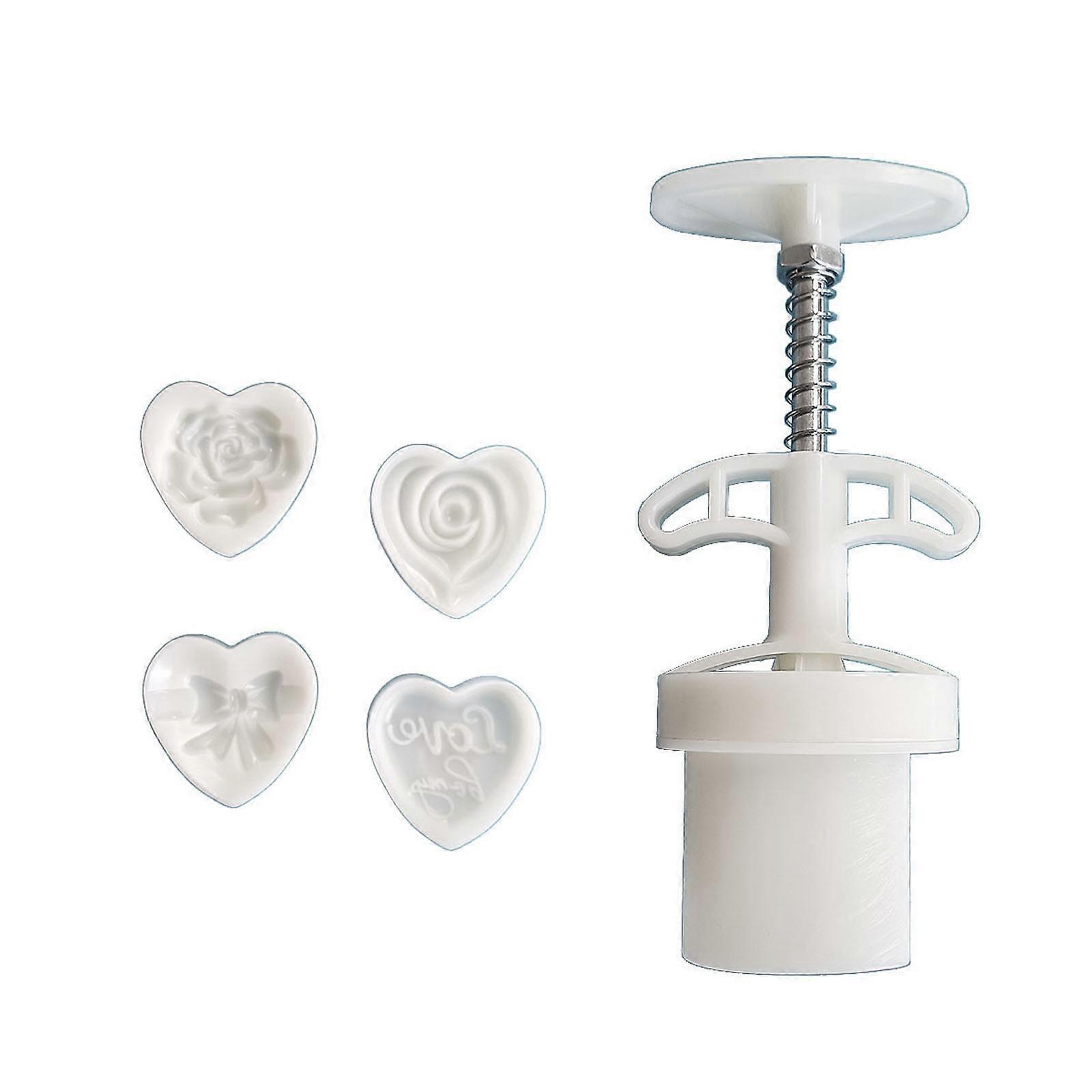 Hand-Pressed Rose Heart Mooncake Tool