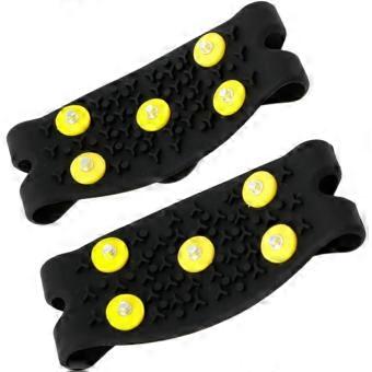 2 Sets Five-Spike Anti-Slip Shoe Protectors Ice Grippers Crampon Spikes for Outdoor Climbing and Snow Walking