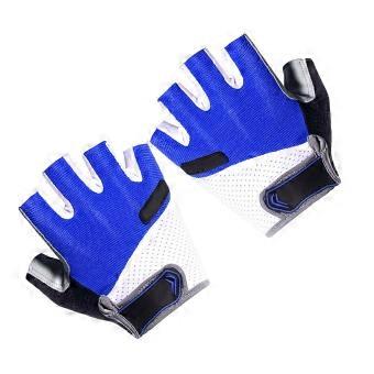 Unisex Half Finger Gloves for Cycling Use 1Pair Blue Color