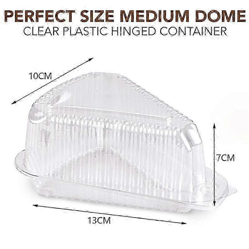 Triangle Cheesecake Boxes 100-Pack - Disposable Plastic Containers compatible with Bakery, Wedding Parties