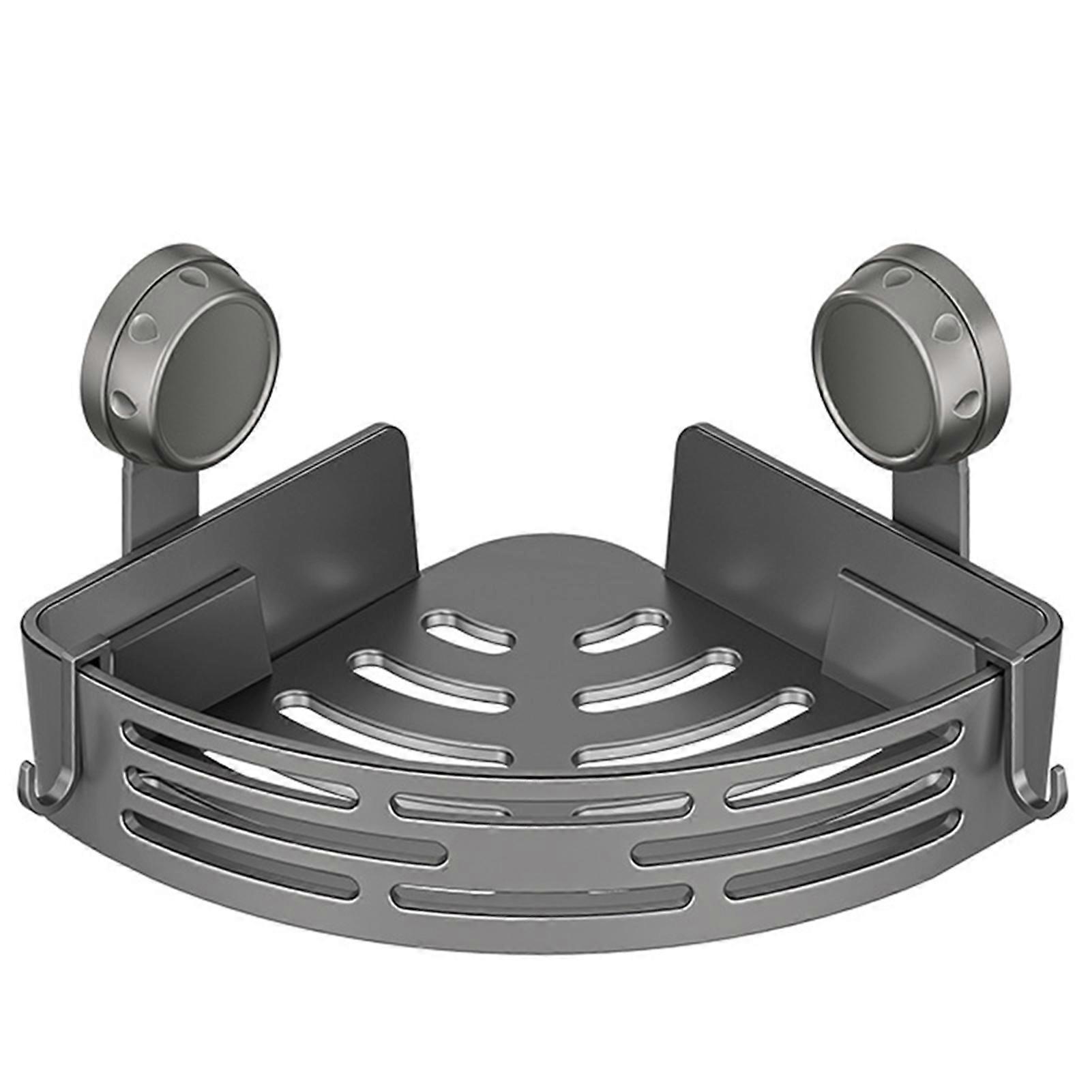 Practical Simple Triangular Suction Cup Storage Baskets Shelf for Organizing Cosmetics