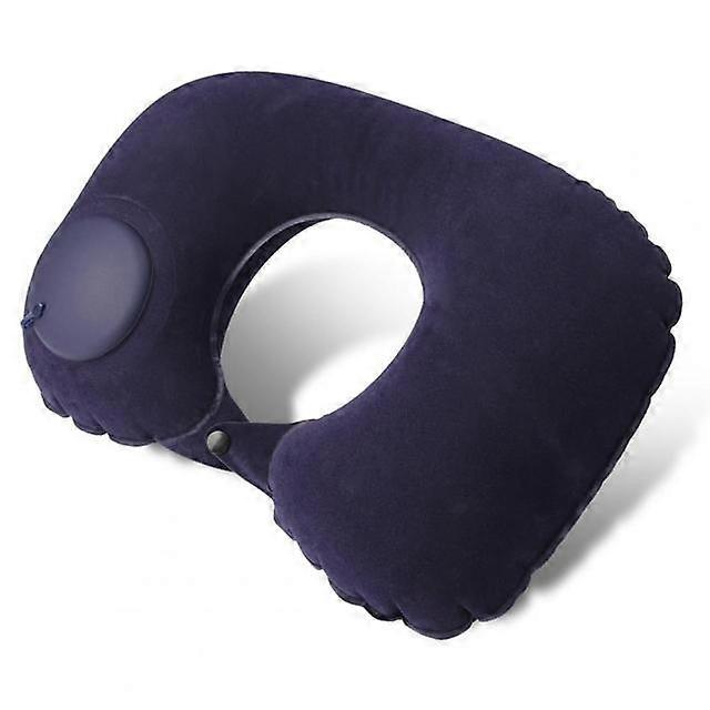 Flocked U Shape Manual Inflatable Pillow