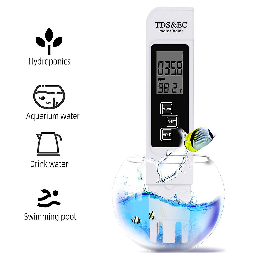 3 In 1 Water Quality Tester Water Quality Analyzer Detector Tds/ec/temperature 5mins Auto Shut Down Design/ Reading Locking