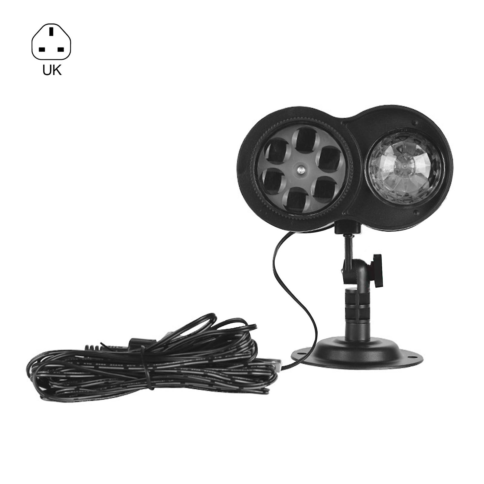 Projecteur LED Télécommande Double Tube Vague D’eau Motif Lumière Lampe De Projection De Scène De Noël