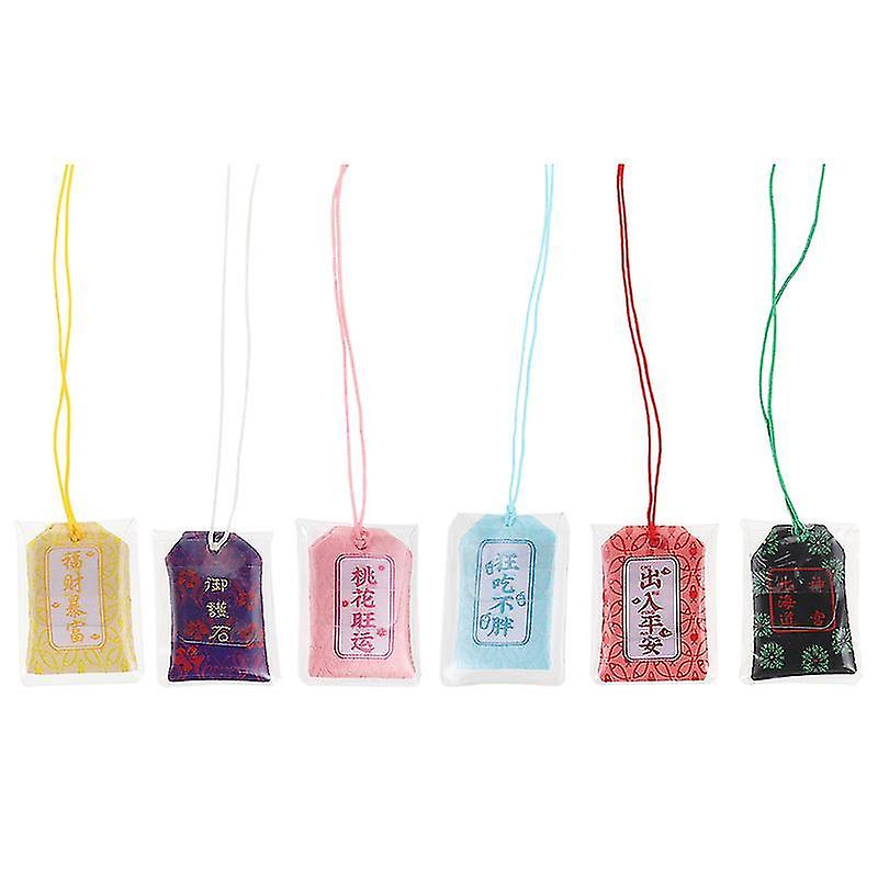 6X4cm Assorted Color Prayer Cards 6pcs Creative Blessing Keychain Pendants Lovely Pendants Peace Kno