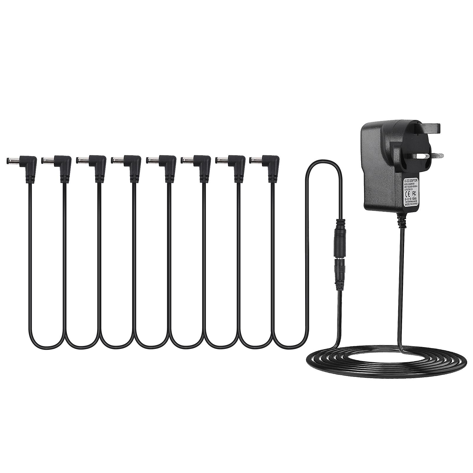 Guitar Effect Pedal Power Supply Adapter With 8 Ways Daisy Chain Cable