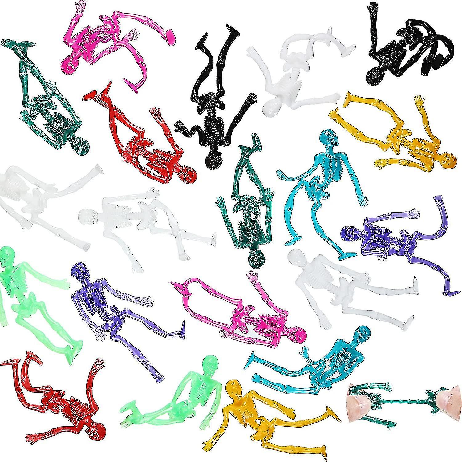 20 Piece Elastic Skeleton Set Halloween Party Favors, 10 Colors