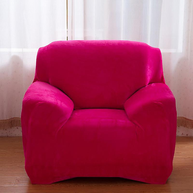 1-4 People Solid Color Plush Anti-skid Sofa Cover Elastic All Inclusive Sofa Cover B13