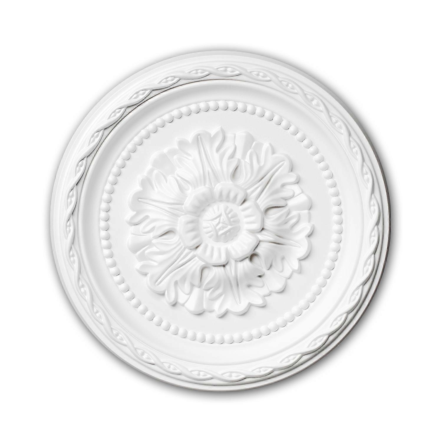 e-Delux GmbH 1 x Rosace 156009 Profhome blanc Mousse de polyuréthane rigide prétraité léger, solide, indéformable