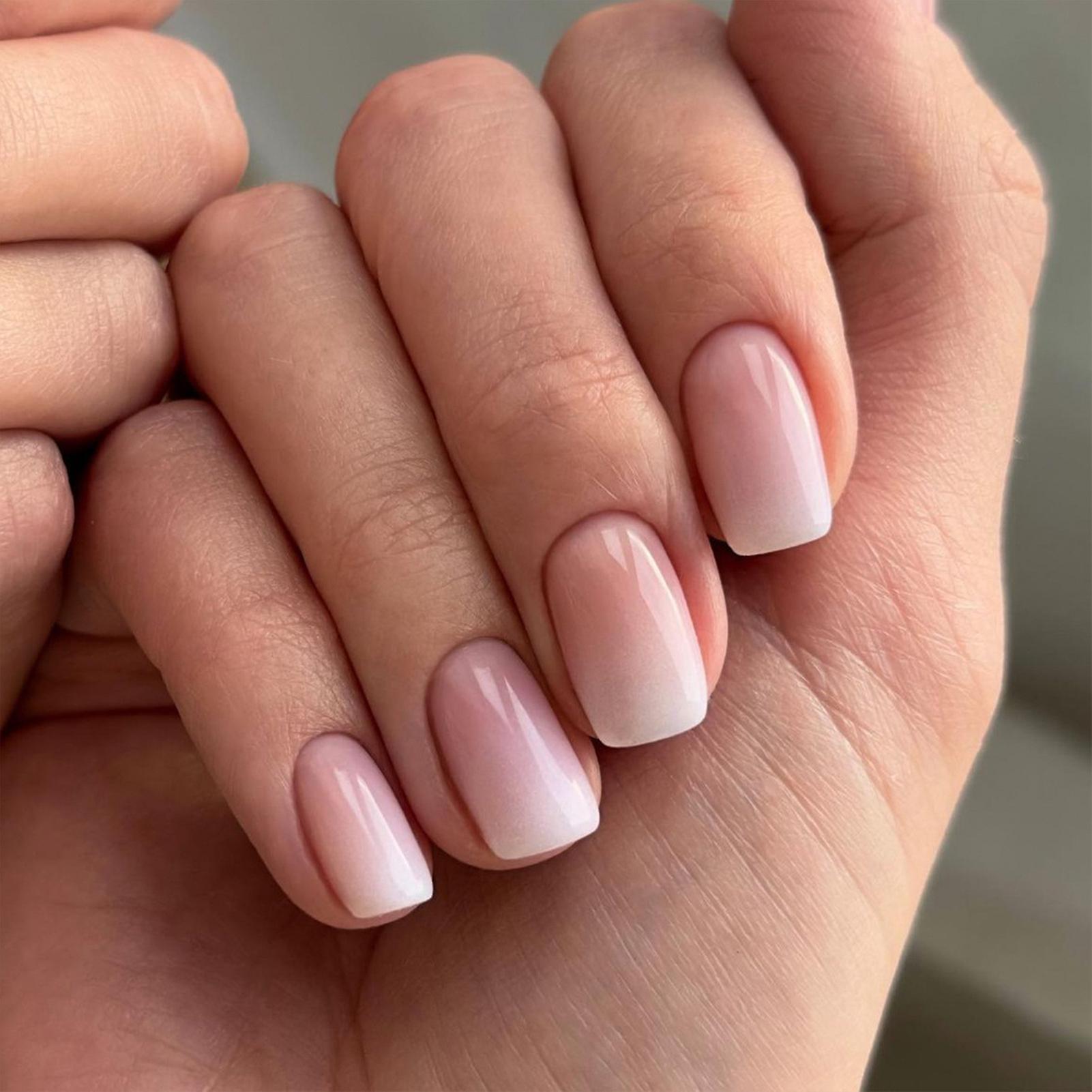 Light Purple Gradient Fake Nails Charming Com