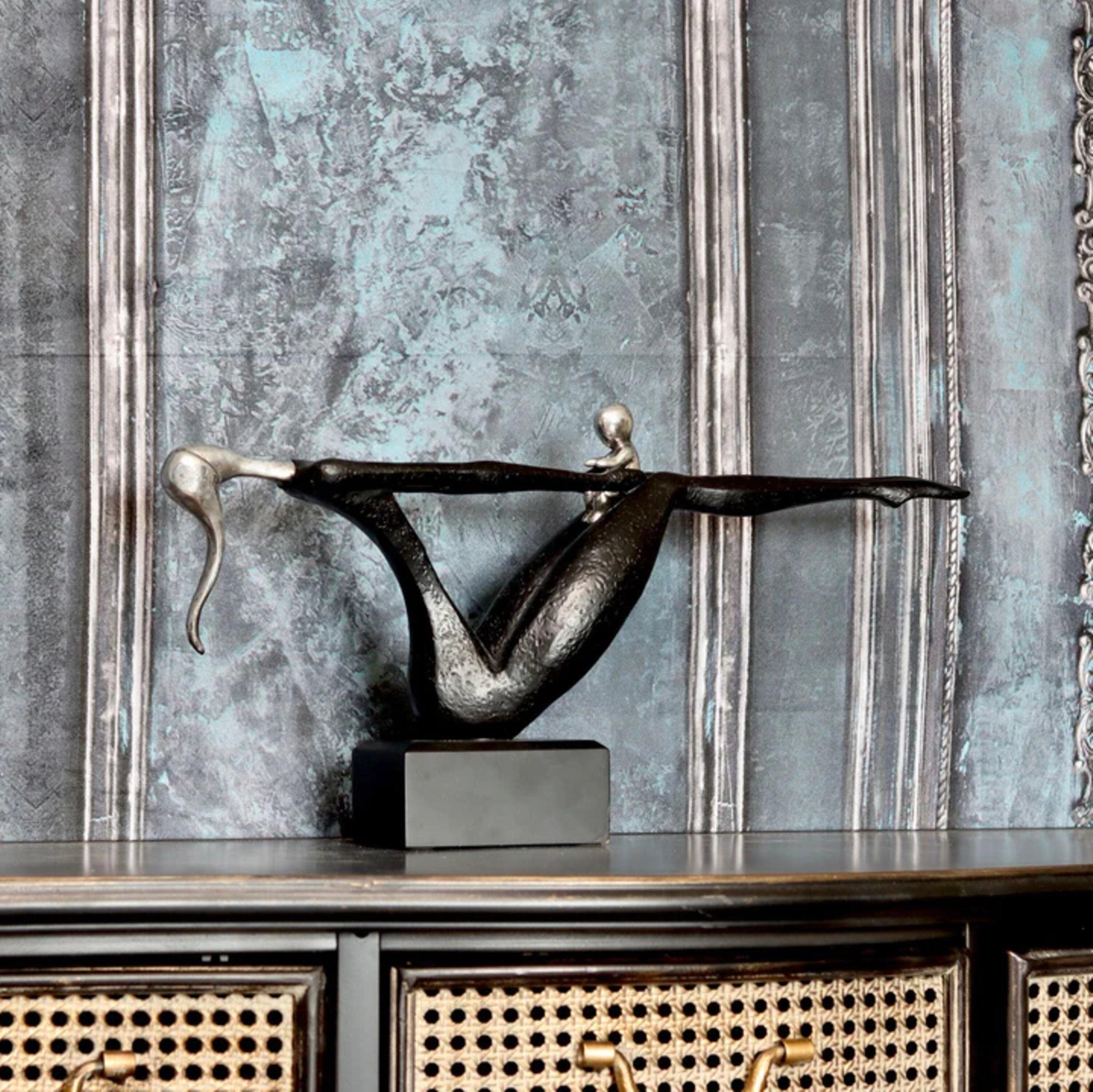 Stretching Mother And Baby Figurine