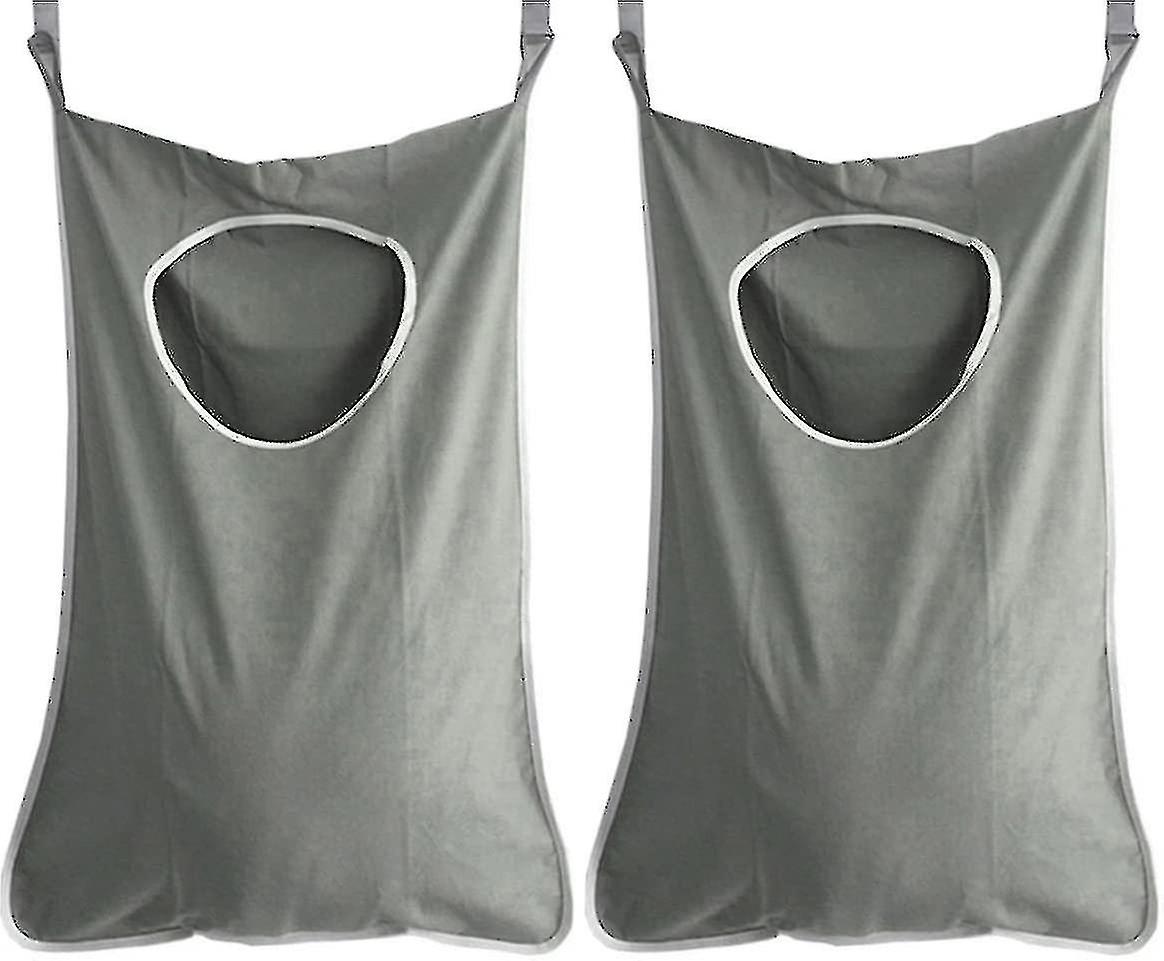 2pc Hanging Laundry Basket Dark Gray