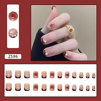 Pink Delicate Pearl Fake Nails Ungiftige und antiallergische Fake Nails Für Maniküre-Liebhaber Daily Home DIY
