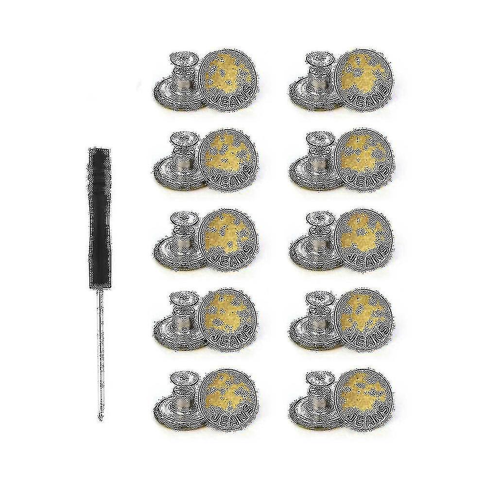 100 Pack Jeans Button Replacement 17mm Removable Jeans Button Accessories