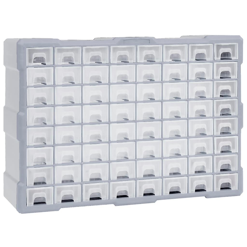 Multi-drawer organizer with 64 drawers 52x16x37.5 cm