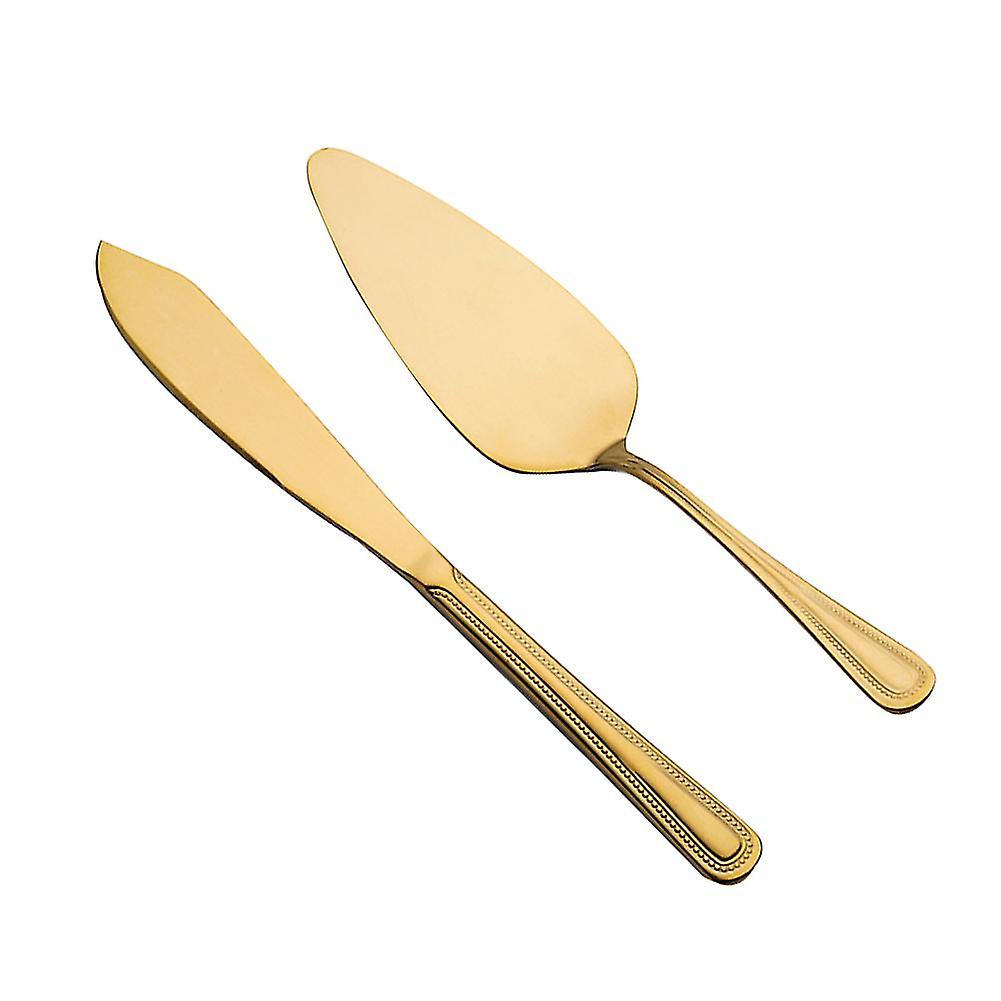 2stk Enkel Pie Knife Baking Party Bakverk Rustfritt stål Tool Cake Servering Set