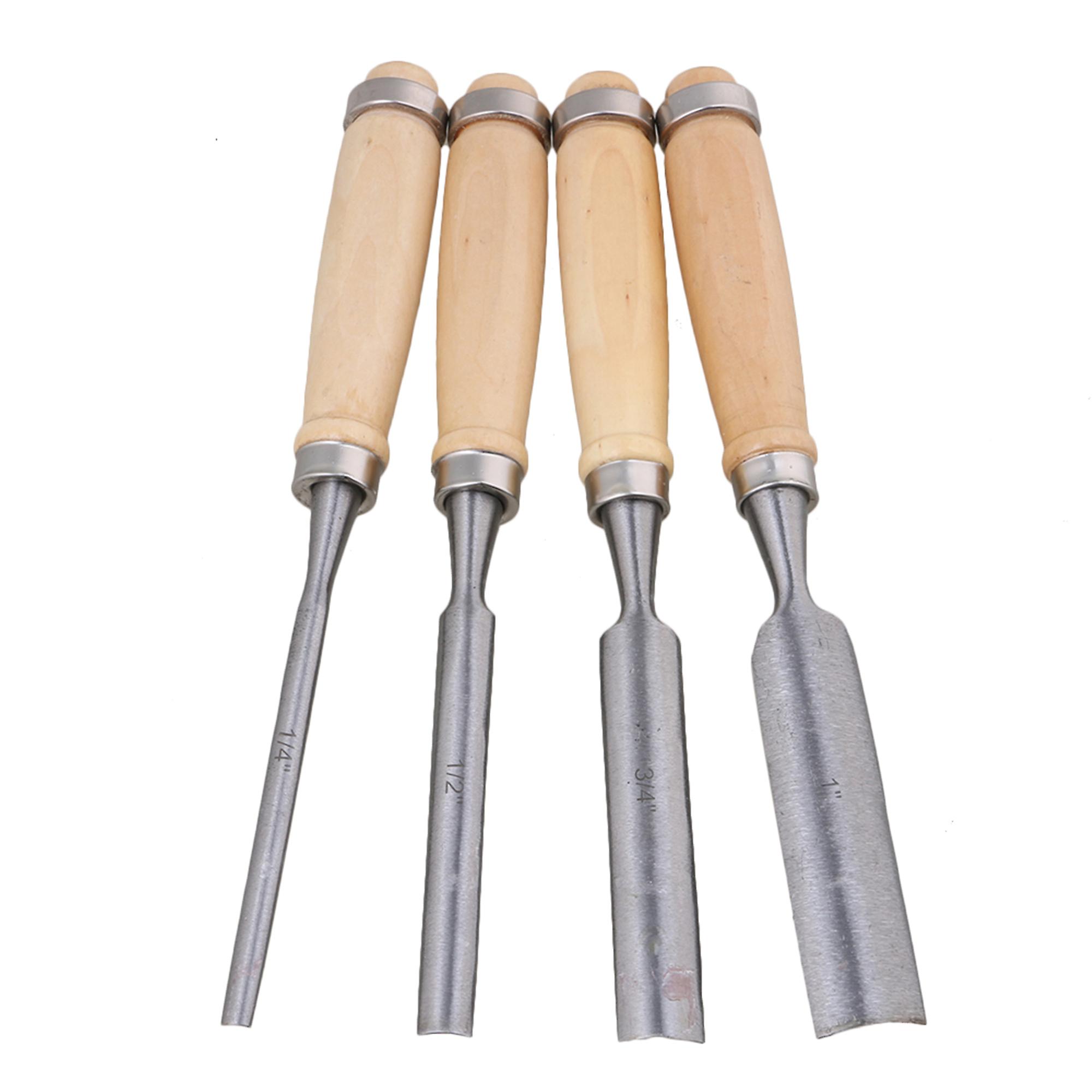 4Pcs Carpenter Carving Firmer Gouge Woodworking Wood Chisel Set