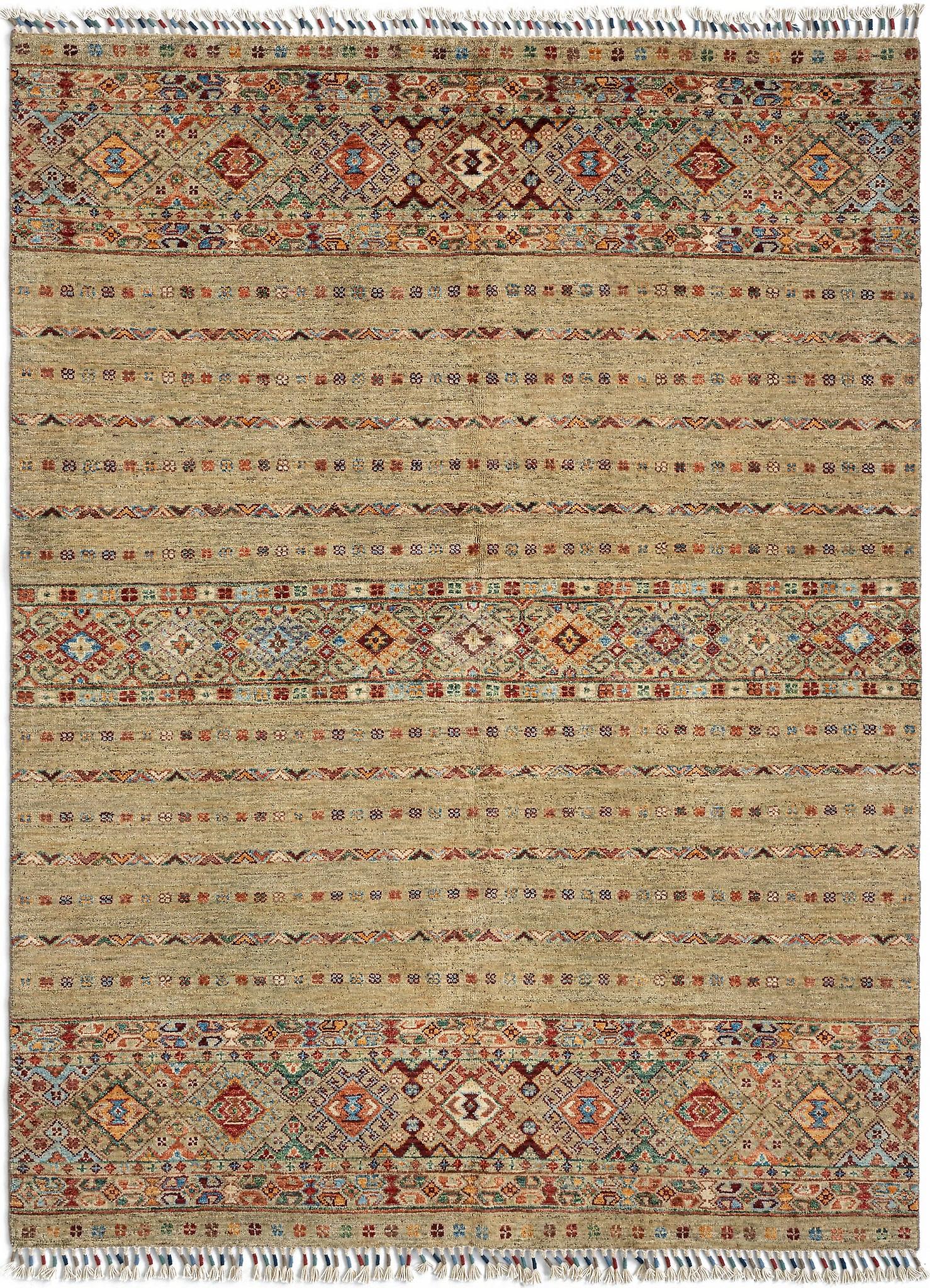 Hadorn Torkman 148x200 橄榄绿手工阿富汗地毯