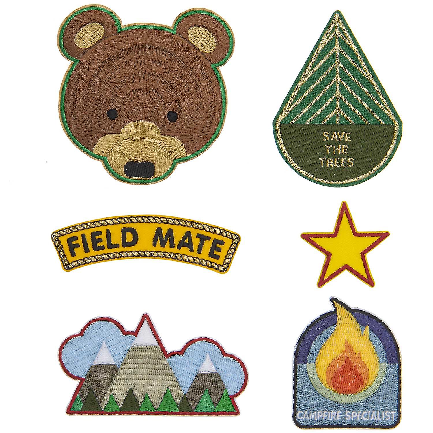 6 Iron-on badges scouts bear