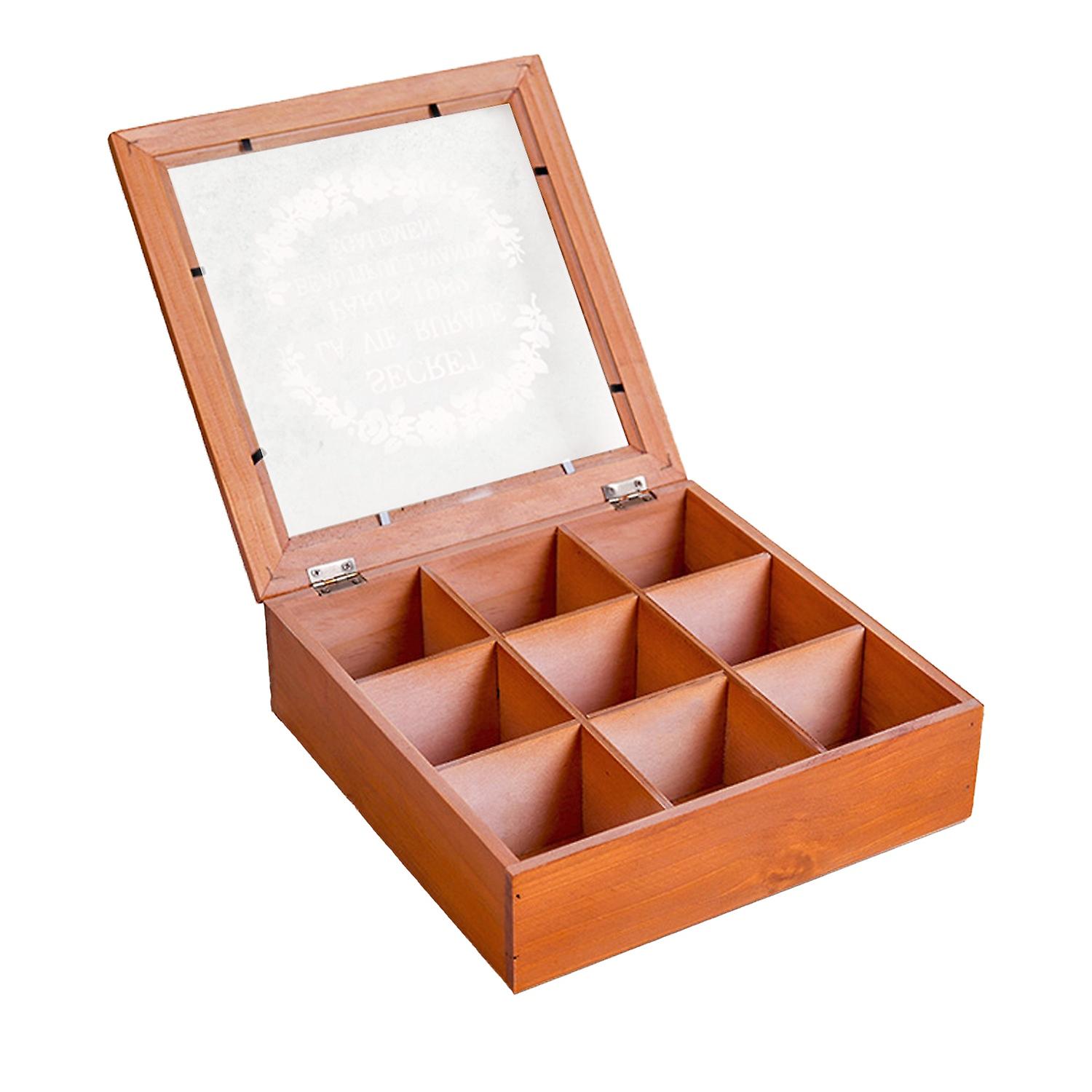 Stash Box Multi-grids Large Capacity Wood Storage Chest Treasure Case for Home