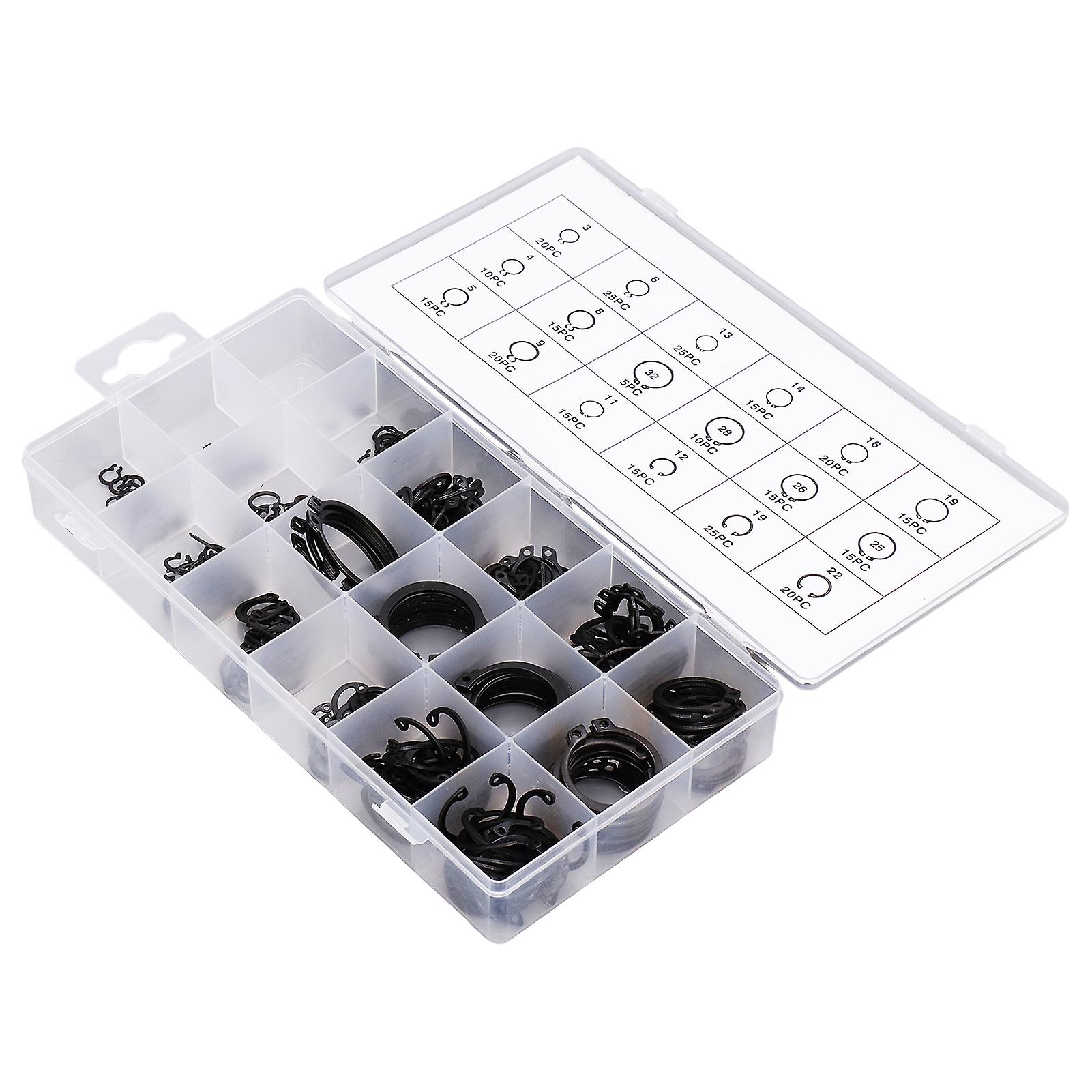 300Pcs C Clip Circlip Snap Ring Retaining Fastener Hardware Set Kit for Machine Vehicle