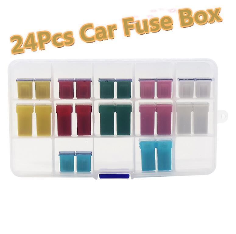 24 Pcs MINI FUSIBLE LINK JCASE FMX PAL CARTOUCHE AUTOMOBILE VOITURE ASSORTIMENT FUSIBLES ENSEMBLE