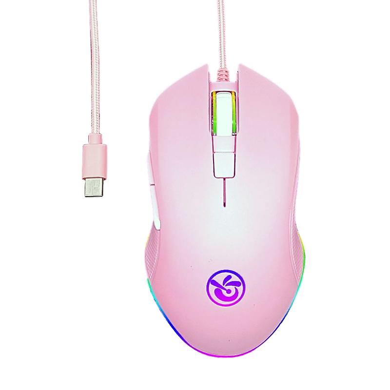 Type C Muis Gaming USB C Muizen 6 Knoppen 3600DPI, Instelbare Gevoeligheid