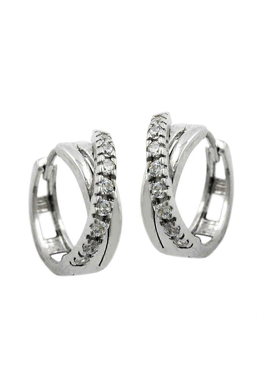 Hoop Earrings Cubic Zirconia Silver 925 - Gl93308