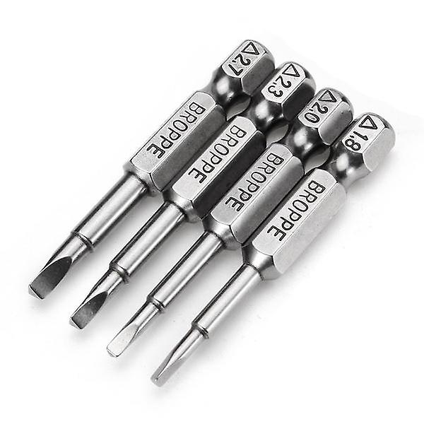 4Pcs 50mm 1.8-2.7 1/4 Inch Hex Shank Magnetic Triangle Screwdriver Bits
