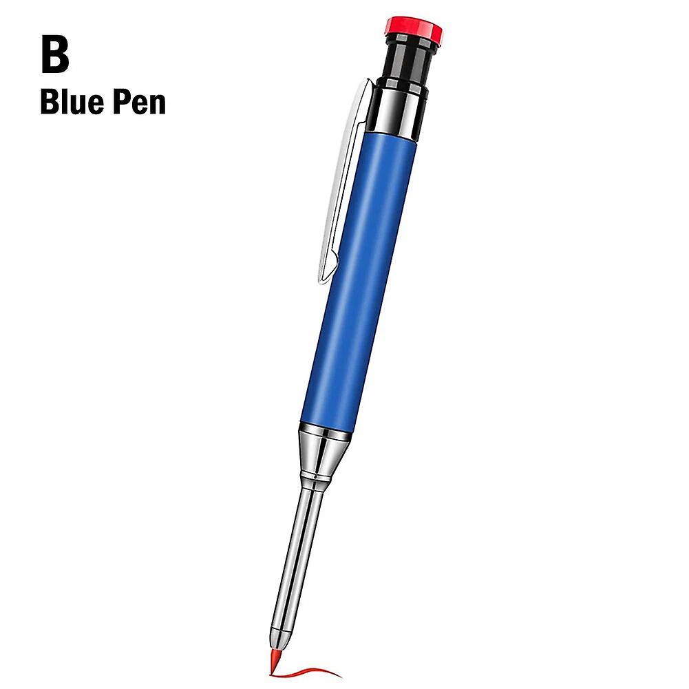 Solid Carpentry Pencil Set with 6 Refill Tubes Built-in Deep Hole Sharpener Automatic Pencil Wood Marking Marker~9631