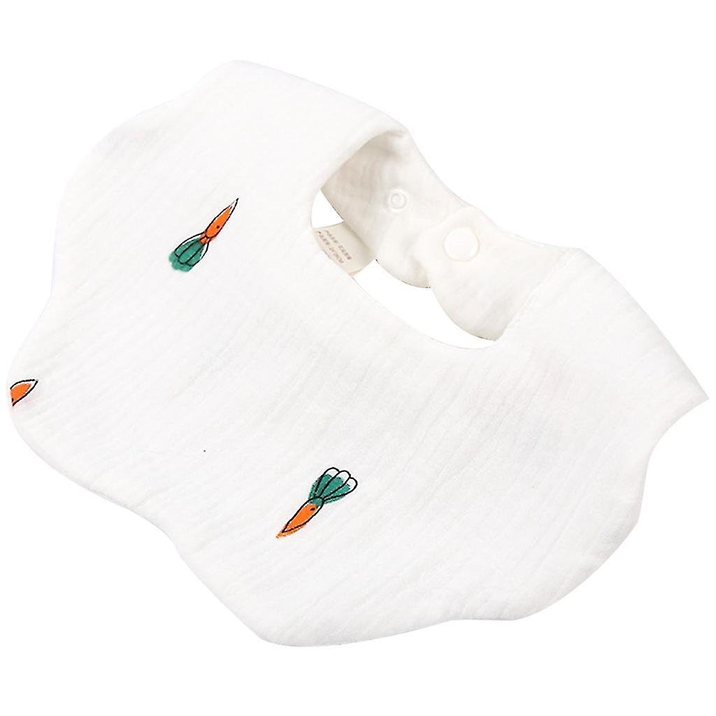 Teething And Drooling Neutral Baby Bib With Snap Button Be Super Absorbent