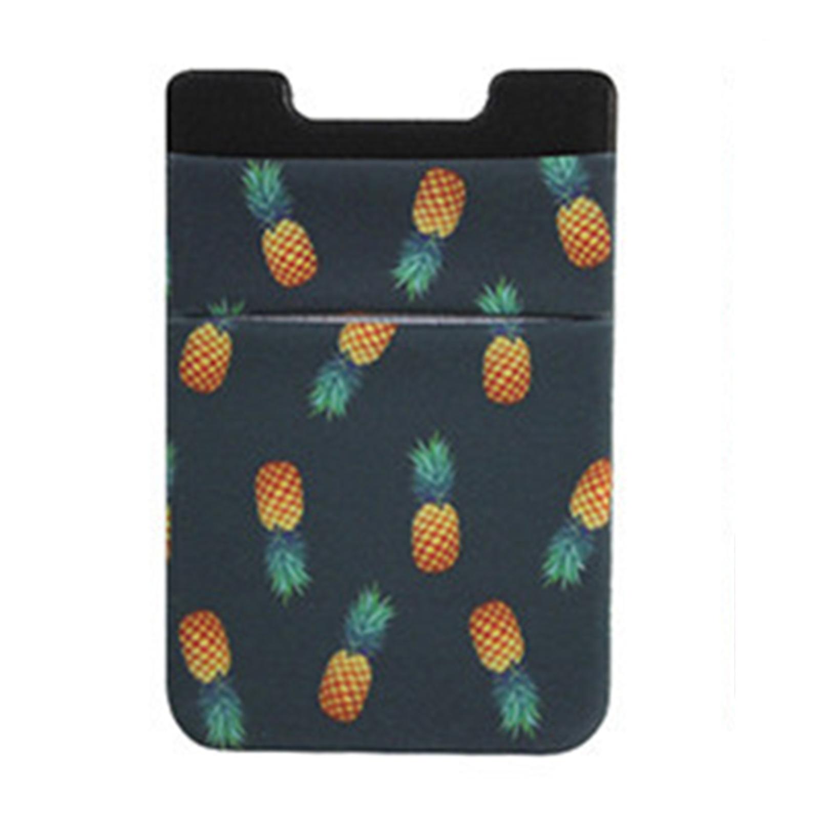 Card Holder Portable Double-layer Lycra Marbling Pattern Dual Slots Back Card Sticker for Phones