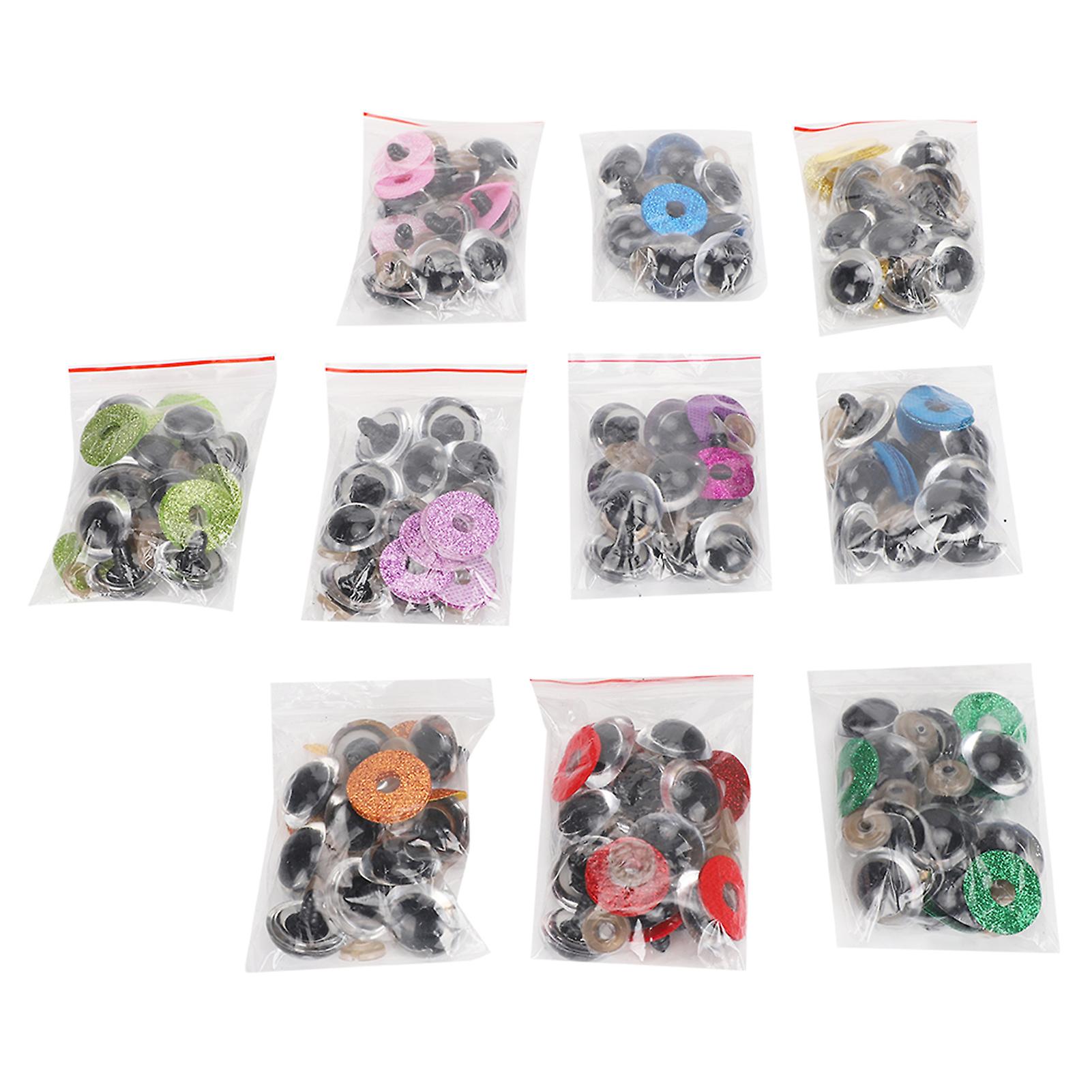 Safety Eyes with Colorful Glitter Washer Accessories for Puppet Toy Stuffed Animals Dolls16MM