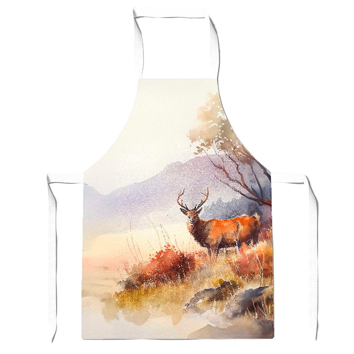 Stag Deer Water Colour Apron