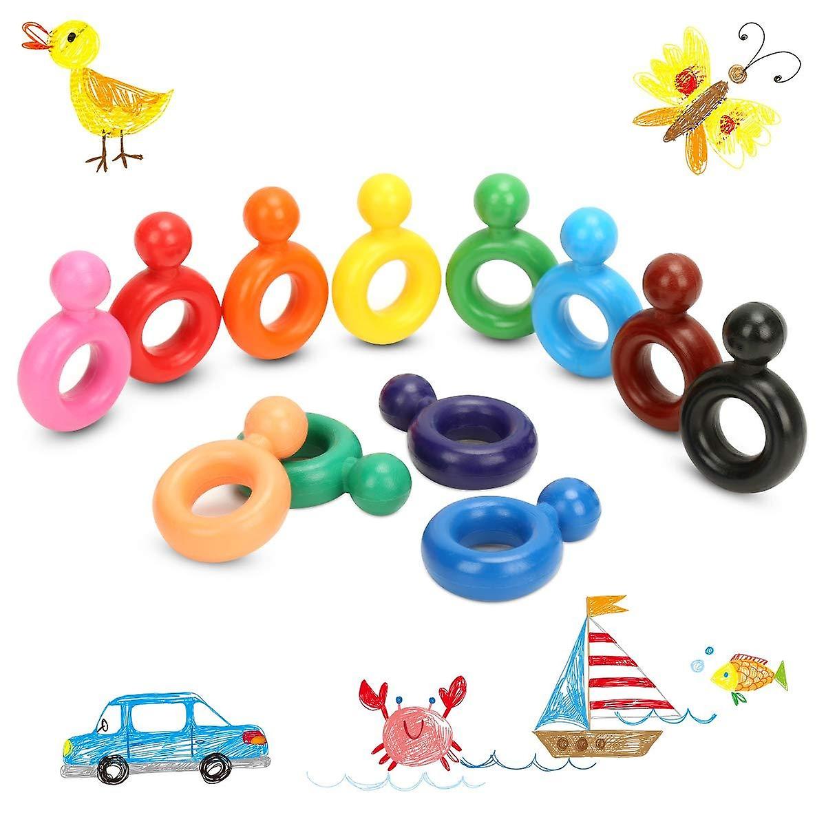 Crayons for Toddlers Washable Safe and Non-Toxic Ring Shape
