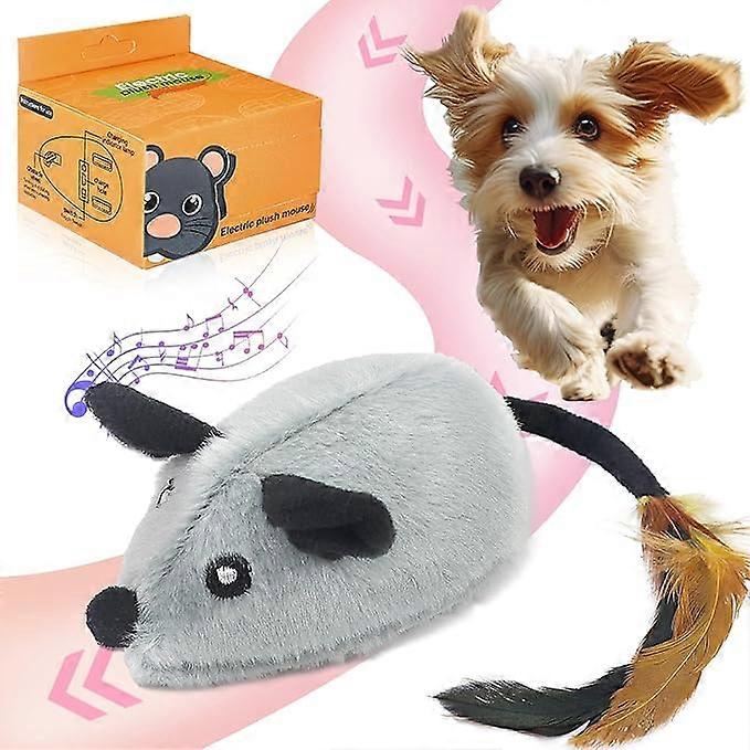Interactive Dog Toys for Boredom - Automatic Moving Mouse Dog Toy Rechargeable LED Dog Mouse Toys with Automatic Sensor Automatic Squeaky Dog Toys for