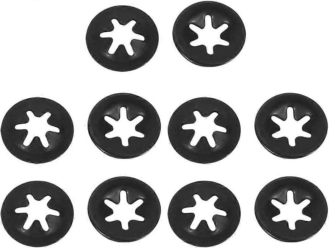 M3 x 9mm Lock Washer Internal Locking Washer Star Tooth Black 100pcs