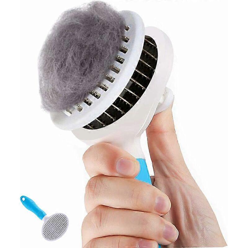 Self-Cleaning Cat Brush for Shedding and Grooming - Removes Dead Undercoat, Tangles - Massage Brush for Cats and Dogs 1 Piece