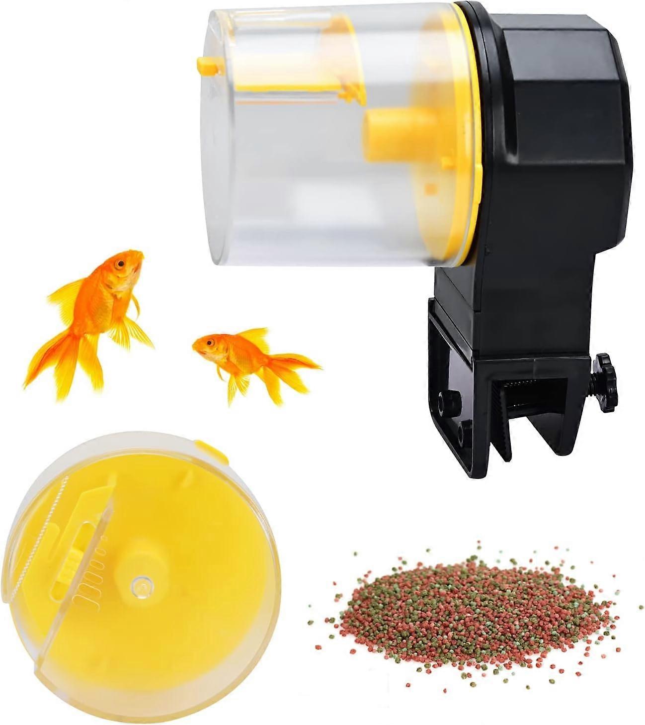 Automatic Fish Food Dispenser with Auto Timer for Aquarium,Yellow