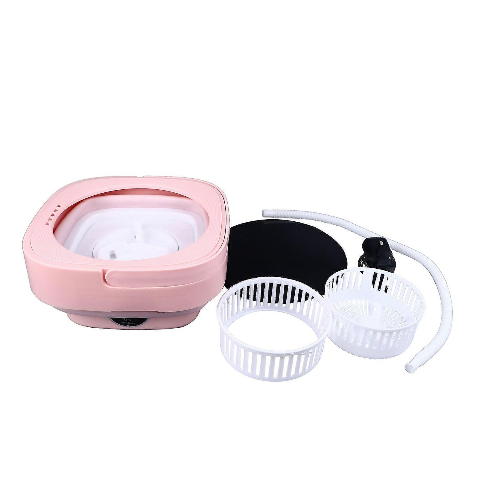 Mini Washing Machine Multifunction Smart Efficient Foldable Portable Washer for Home Travel Dormitory US Plug 110?220V Pink