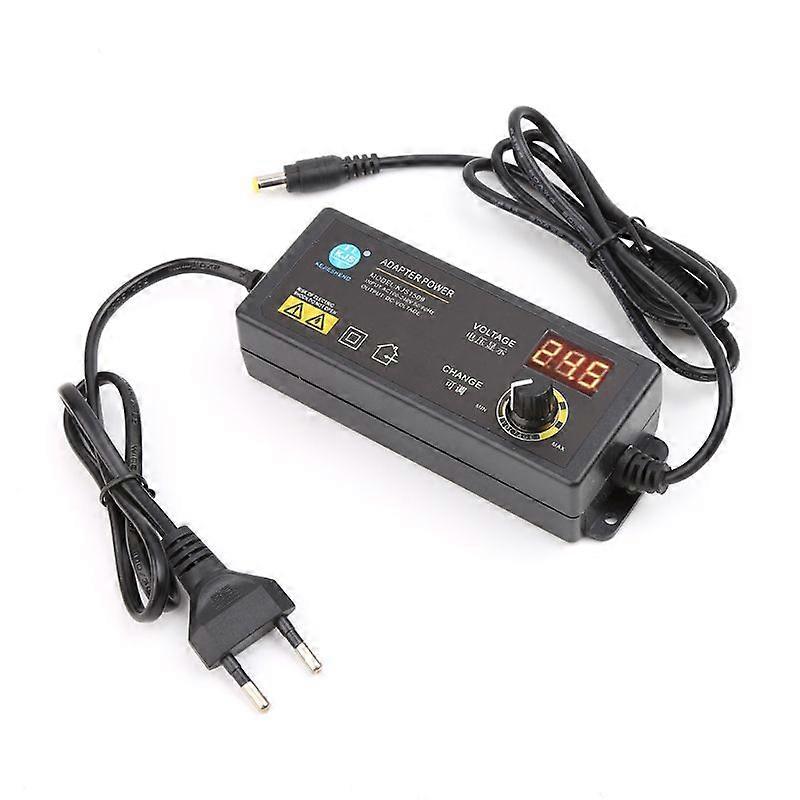 Adjustable Power Adapter With Voltage Digital Display Screen 3V-12V 5A EU Plug