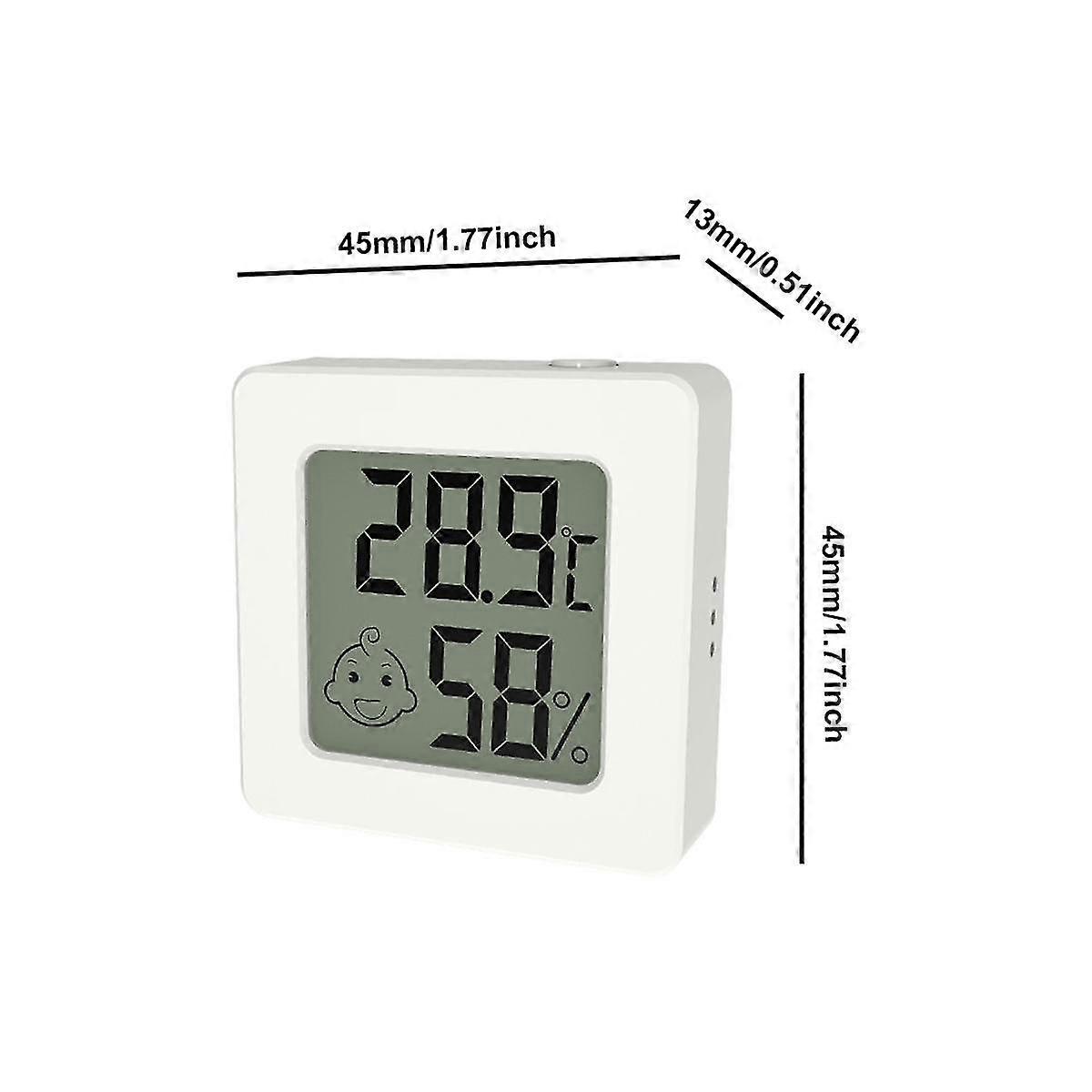 Mini LCD Digital Thermometer Hygrometer Temperature Meter Humidity Sensor Weather Station Button Set with Battery White