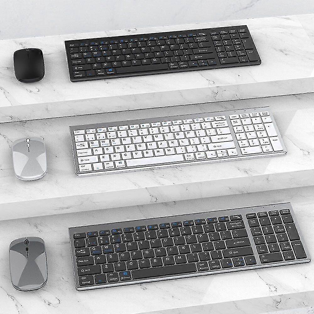 Rechargeable Wireless Bluetooth Keyboard And Mouse Set For Ios Ipad Android Pc   Black